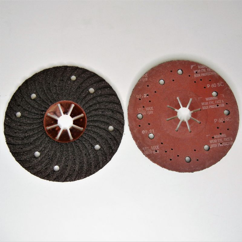 disco fibrato semirigido bombato diam. mm. 178  x foro 22 grana 60 carburo di silicio