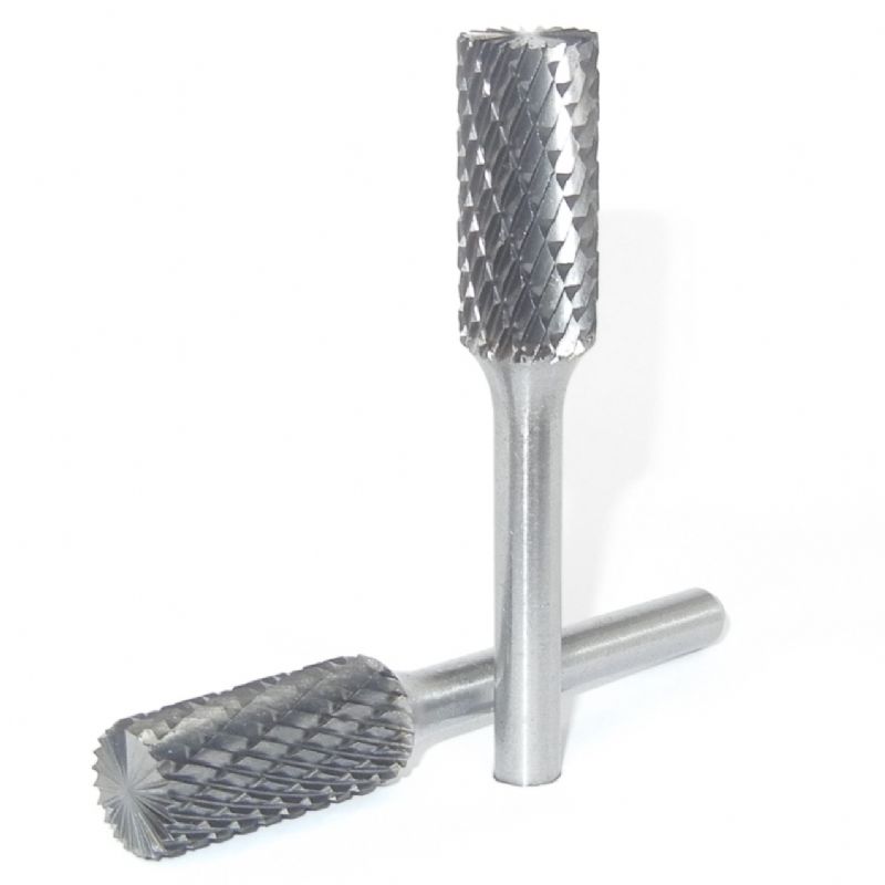 fresa metallo duro integrale cilindro taglio testa Ø mm. 12 x 25 x 70 perno 6 taglio E 6