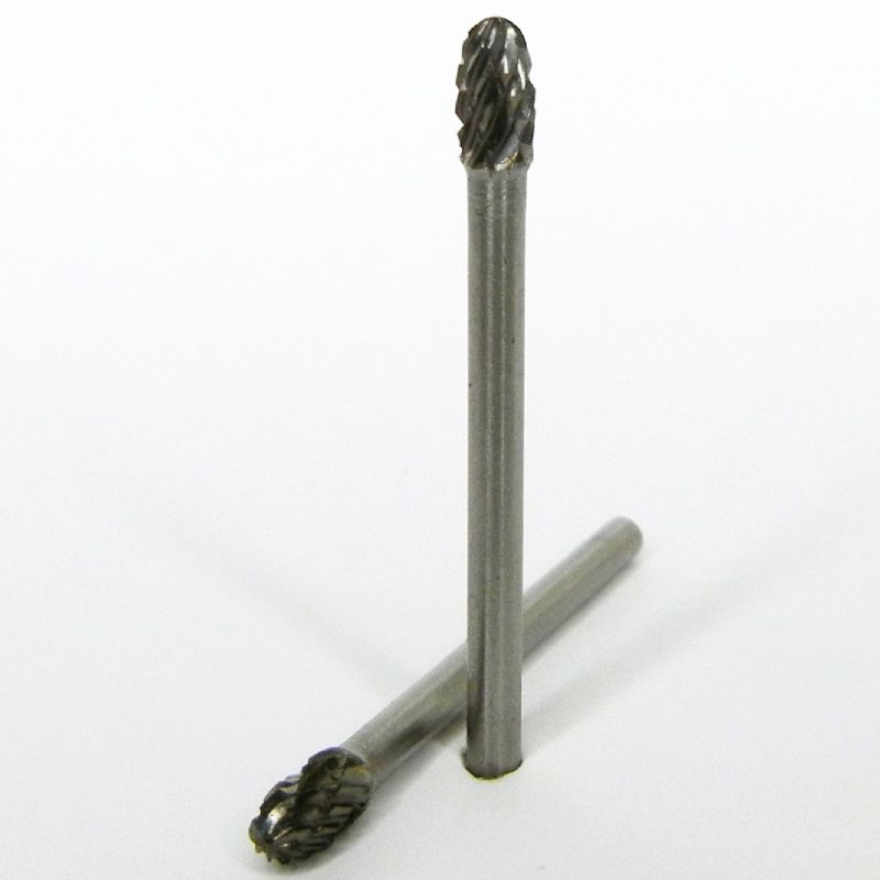 fresa metallo duro integrale testa oliva Ø mm. 4 x 7 x 45 perno 3 taglio E 6