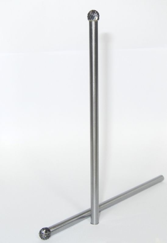 fresa metallo duro integrale testa sferica Ø mm. 8 x 7 x 157 perno lungo 6 taglio E 6 z 18