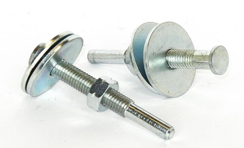 perno mandrino porta strisce abrasive dischi di panno cotone lana a filettatura sinistrorsa d. mm. 8 x 10/ 48 x perno 6 lungo 70 completo di dado + 2 rondelle large