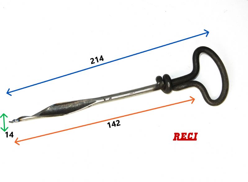trivellini per legno tipo svizzero Ø mm. 14 x 142 x 214 lungh. tot.
