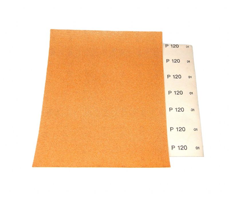 fogli carta abrasiva spaziata flex red secco mm. 230 x 280 p 120 tipo corindone<br />#fogliocartaabrasiva