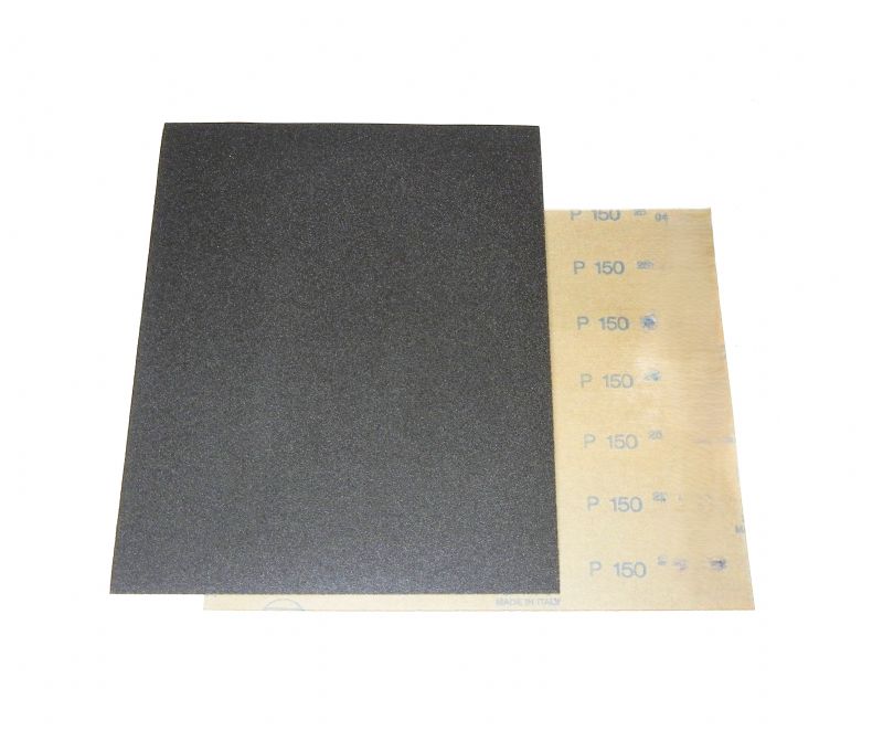 fogli carta abrasiva spaziata flex red secco mm. 230 x 280 p 150 tipo carburo di silicio<br />#fogliocartaabrasiva