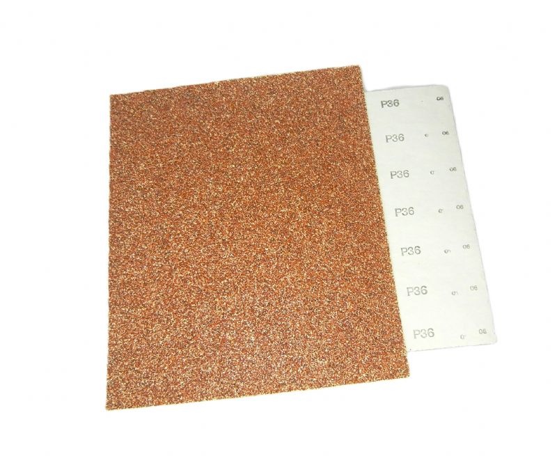 fogli carta abrasiva spaziata flex red secco mm. 230 x 280 p 36 tipo corindone<br />#fogliocartaabrasiva