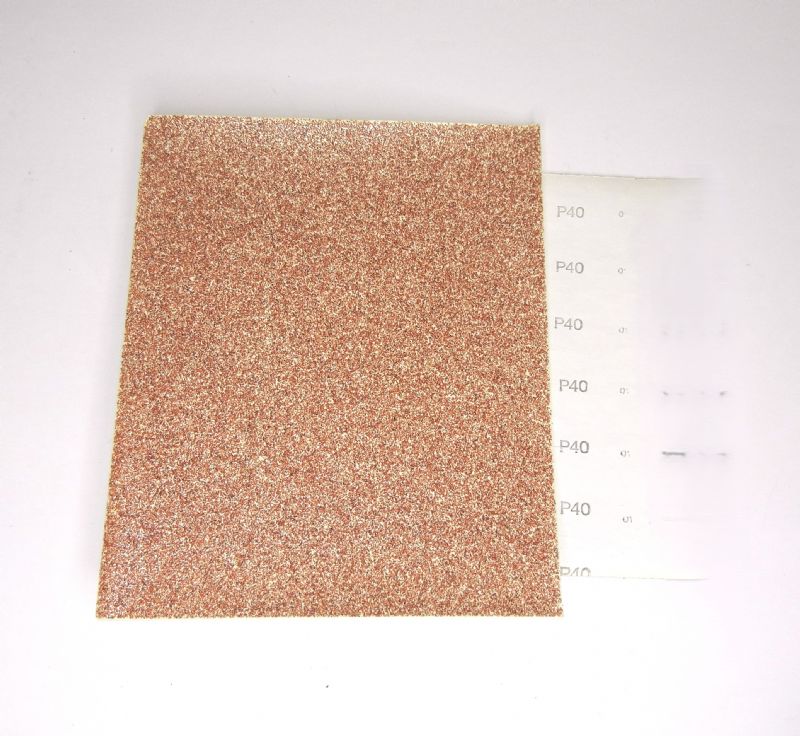 fogli carta abrasiva spaziata flex red secco mm. 230 x 280 p 40 tipo corindone<br />#fogliocartaabrasiva