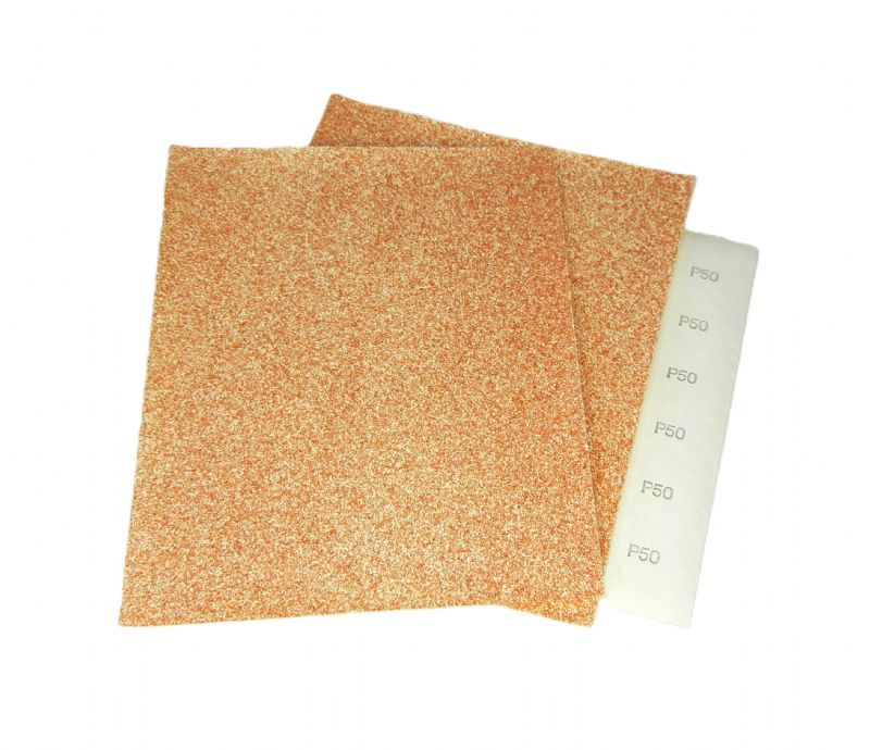 fogli carta abrasiva spaziata flex red secco mm. 230 x 280 p 50 tipo corindone<br />#fogliocartaabrasiva