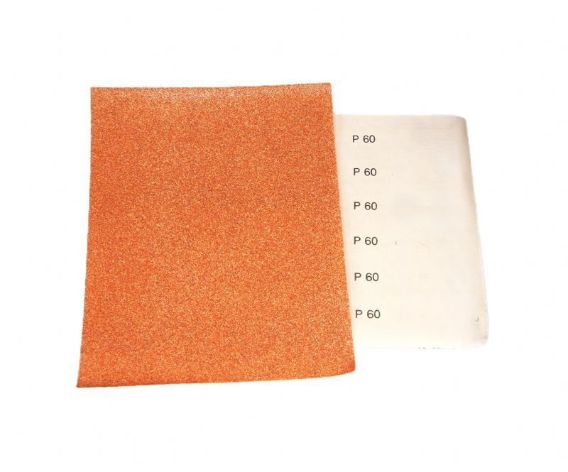 fogli carta abrasiva spaziata flex red secco mm. 230 x 280 p 60 tipo corindone<br />#fogliocartaabrasiva