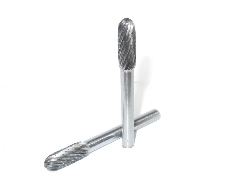 fresa metallo duro integrale cilindro testa sfera Ø mm. 8 x 20 x 65 perno 6 taglio E6