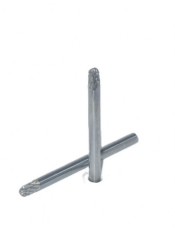fresa metallo duro integrale cilindro testa sfera Ø mm. 3 x 4,5 x 38 perno 3 taglio E 6