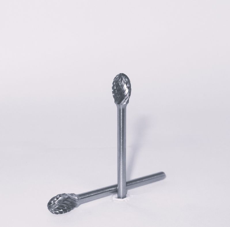 fresa metallo duro integrale testa oliva Ø mm. 6,5 x 10 x 47 perno 3 taglio E6