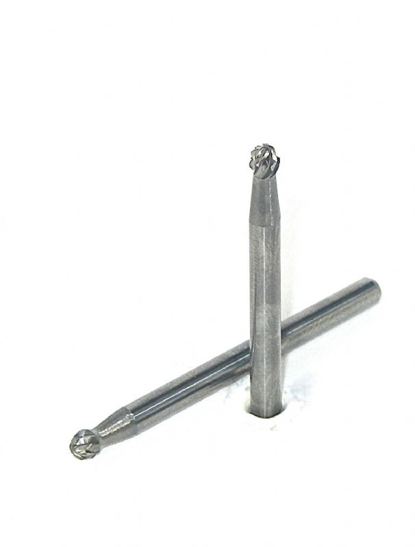 fresa metallo duro integrale testa sferica Ø mm. 3 x 2,8 x 38 perno 3 taglio E6