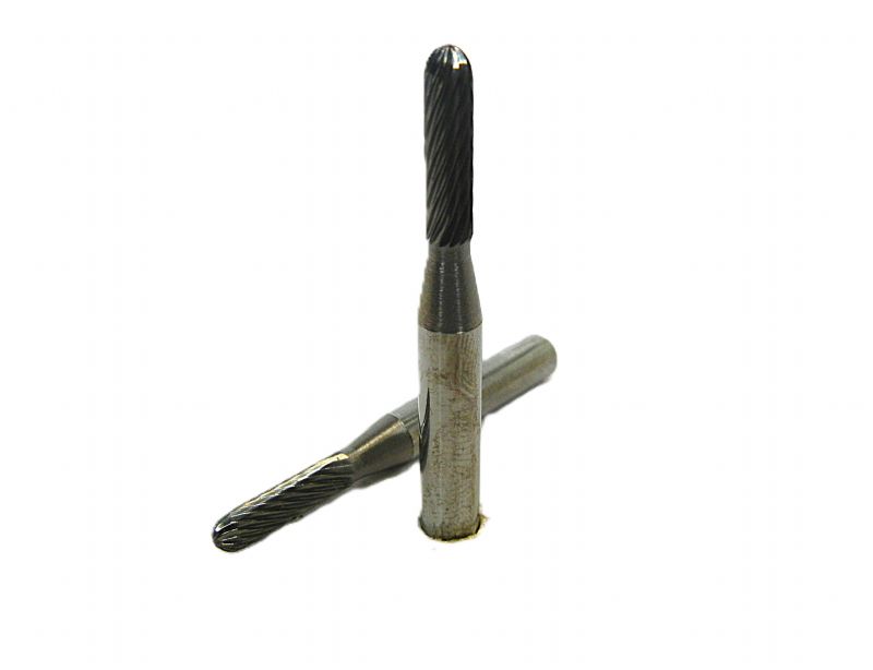 fresa metallo duro integrale cilindro testa sfera Ø mm. 4 x 16 x 50 perno 6 taglio E 3 z 14