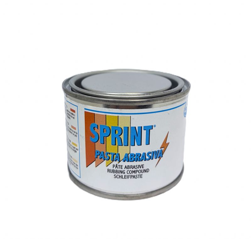 pasta lucidante Sprint finissima in barattoli da 150 ml per finitura e correzione di verniciature di pregio.