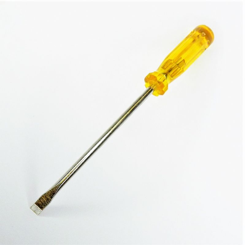 cacciavite - giravite 7 x 1 x 150 punta piana - a taglio manico in materiale antiurto isolato fino a 10.000 volt col. giallo