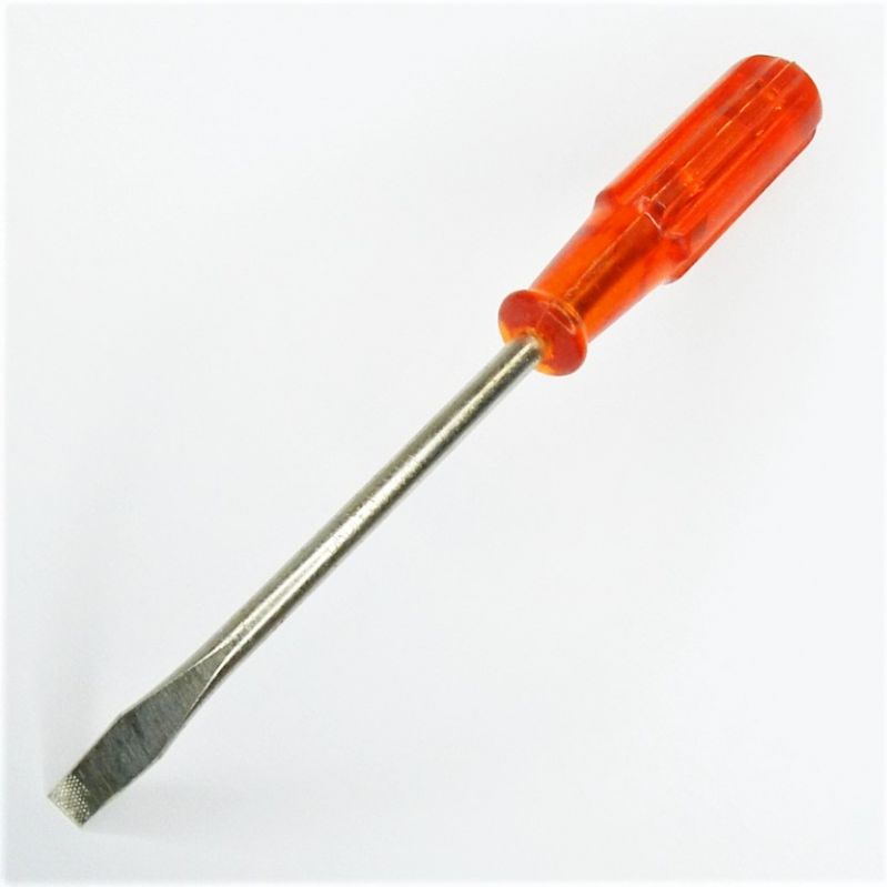 cacciavite - giravite 8 x 1,2 x 150 punta piana - a taglio manico in materiale antiurto isolato fino a 10.000 volt col. rosso