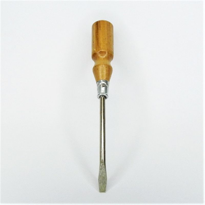 cacciavite - giravite da meccanico 6 x 1 x 100 lama passante al cromo vanadio manico in legno verniciato
