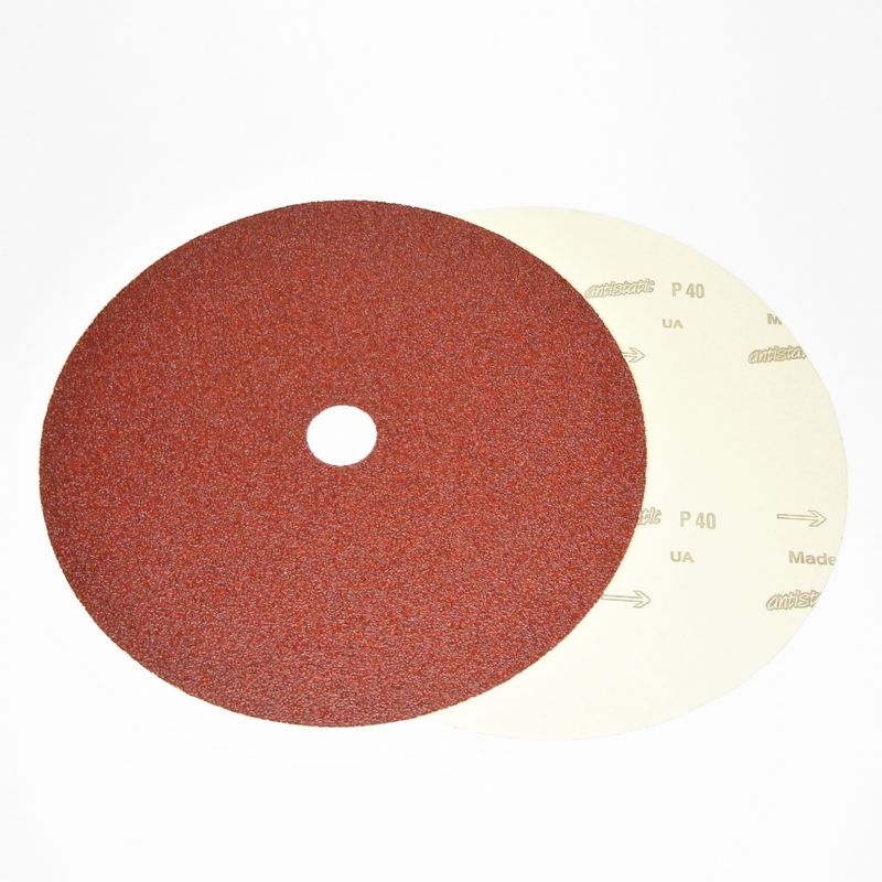 dischi abrasivi in carta resinata rossa pesante tranciati d. mm. 350 con foro 40 p 40 a tipo corindone #flexovit