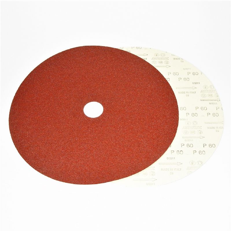 dischi abrasivi in carta resinata rossa pesante tranciati d. mm. 350 con foro 40 p 60 a tipo corindone #flexovit