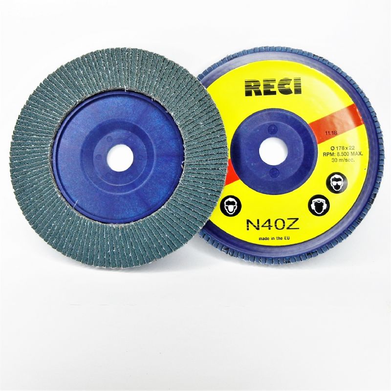 dischi lamellari tela abrasiva zirconio supporto in nylon d. mm. 180 x f. 22 p 40 z. - norton r 822 plus